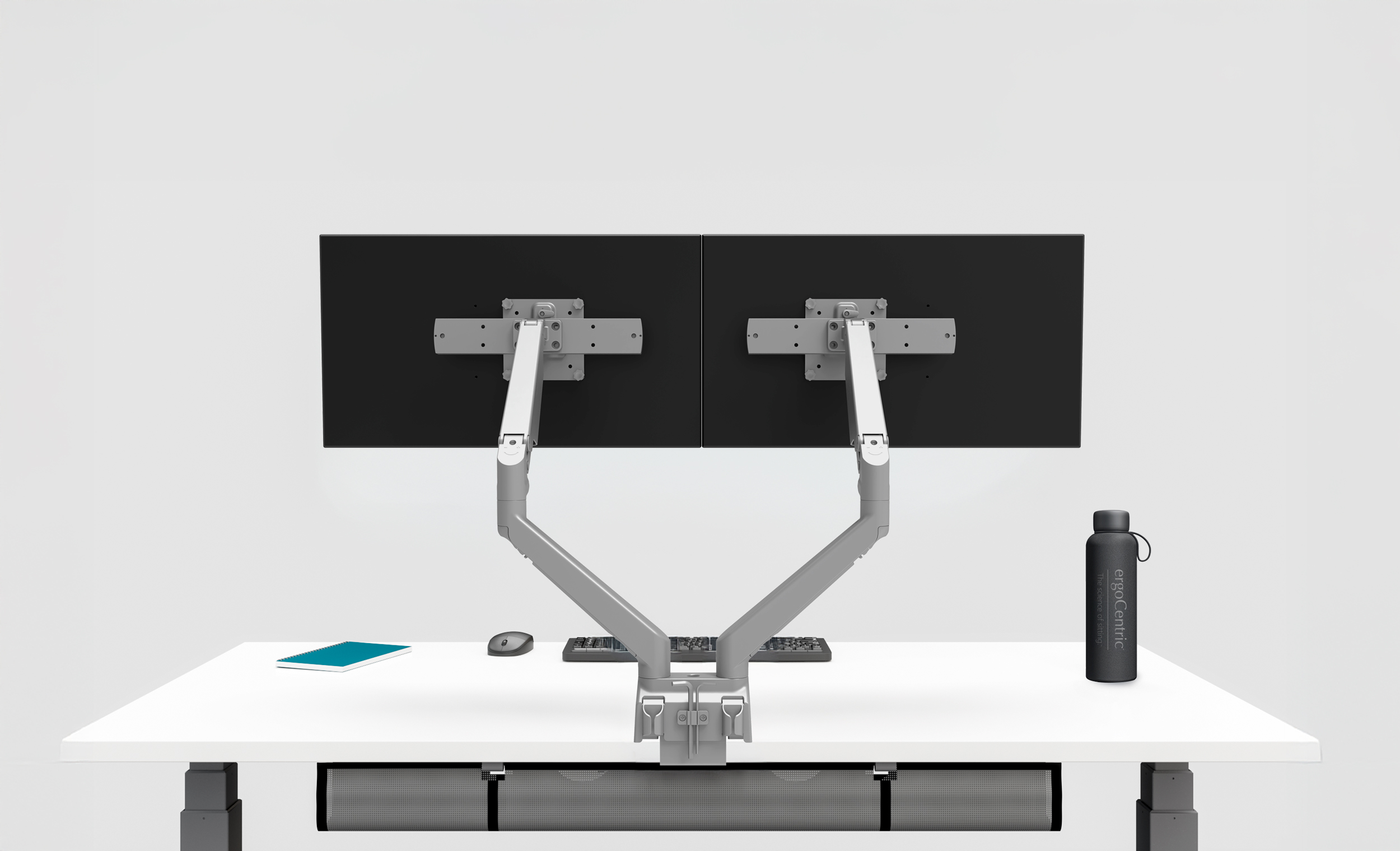 Bras articulé double upCentric pour écrans