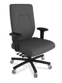 eCentric Executive Heavy Duty eCentric Executive Heavy Duty chair from ergoCentric. Grey. Equipped with Plus Size Multi Tilt Mechanism, Black Steel Base, Arms, and Dual Wheel Heavy Duty Casters.